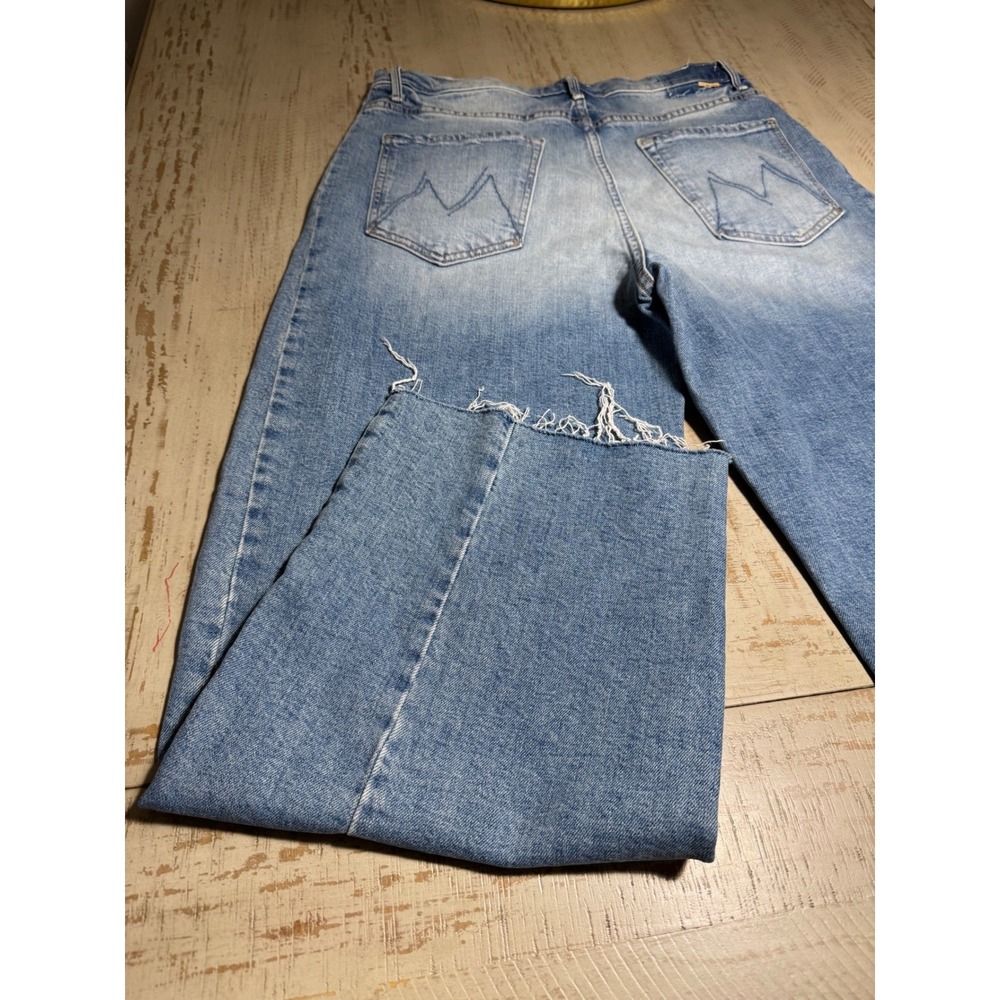 Mother Superior The Half-Pipe Ankle Fray Jeans I Confess Blue Wide Leg Size 31 - Picture 9 of 10